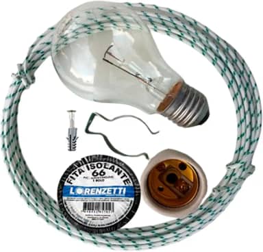 Kit Lampada, Fio, Isolante,soquete, Suporte P/Churrasqueira 220v