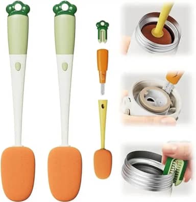 Escova de Limpeza 3 em 1 para Copos Garrafas Canecas Mamadeiras Jarras Recipientes Escova Multifuncional para Limpeza