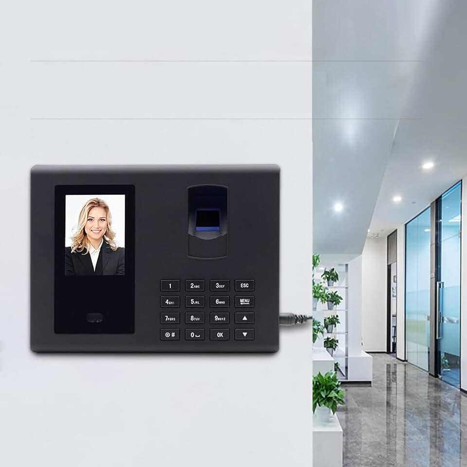 Relógio de Ponto, Máquina de Presença com Face, Cartão e Impressão Digital para Funcionários de Pequenas Empresas, Máquina de Entrada e Saída de Funcionários, Relógio de Ponto de Presença