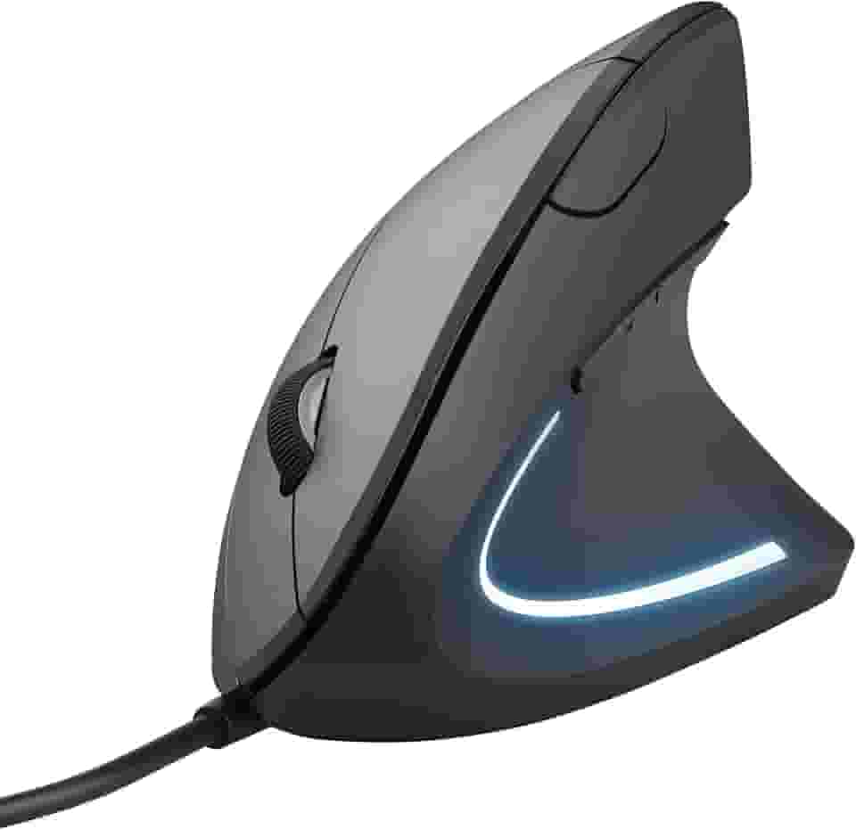 Mouse LED Ergonômico 1600dpi 6 botões - PC e Laptop - Verto Mouse 22885 - Trust