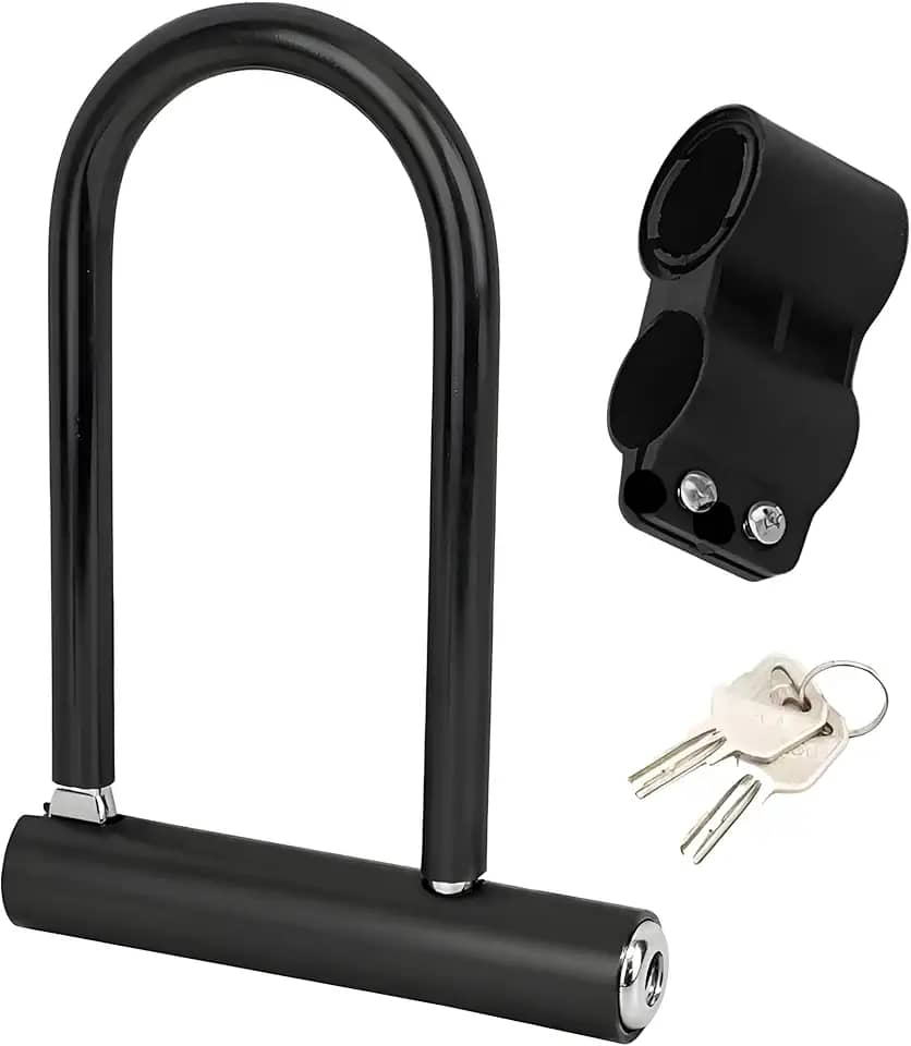 Trava Antifurto U Lock Para Bicicleta Em Aço Temperado Cadeado Resistente Com Chave Alta Segurança