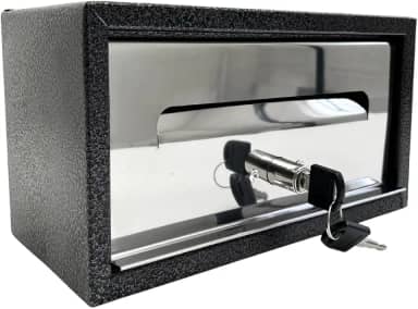 Caixa Correio Cartas Frontal Frente de Inox e Corpo Preto para Embutir ou Parafusar com 2 Chaves