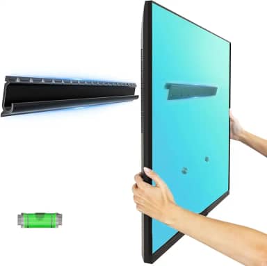 EZISE Suporte de drywall para TV sem pinos para tela plana de 12 a 55 polegadas, fino, sem perfuração, suporta até 45 kg, sem pinos, fácil instalação com pregos, VESA máx. 400 x 400 mm