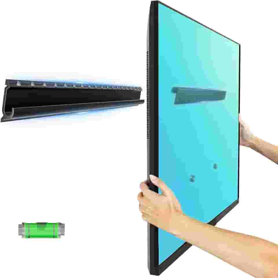 EZISE Suporte de drywall para TV sem pinos para tela plana de 12 a 55 polegadas, fino, sem perfuração, suporta até 45 kg, sem pinos, fácil instalação com pregos, VESA máx. 400 x 400 mm