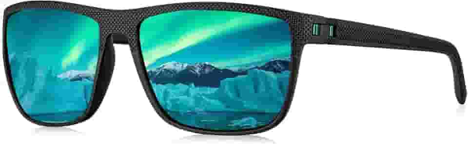 Óculos de sol masculinos polarizados – Óculos de sol com proteção UV para homens, óculos de sol esportivos retangulares leves para dirigir, pescar, Verde