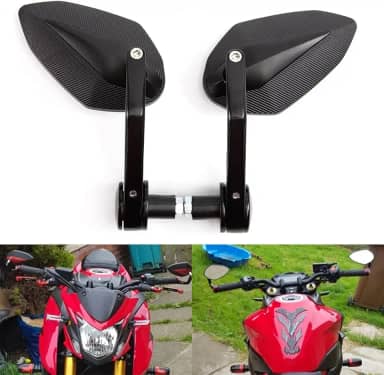 Espelho retrovisor de motocicleta para moto cruiser chopper ATV alumínio 7/20.3 cm 22 mm guidão final espelho lateral