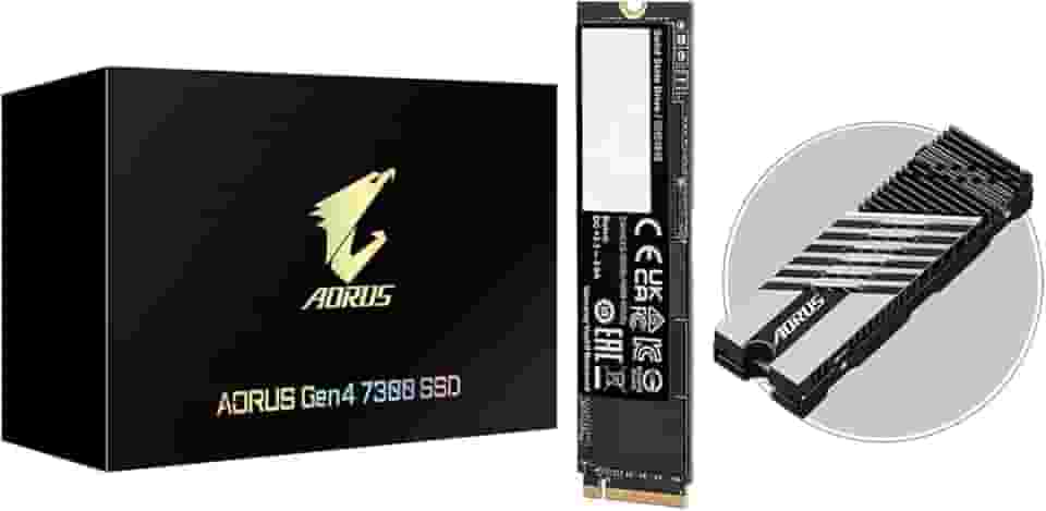 GIGABYTE Disco rígido interno de estado sólido AORUS Gen4 7300 SSD 1TB PCIe 4.0 NVMe M.2 com velocidade de leitura de até 7300 MB/s, velocidade de gravação de até 6000 MB/s, AG4731TB
