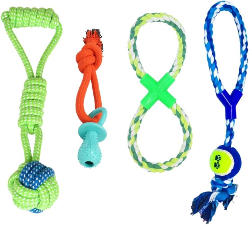 4 Brinquedo Pet Corda Mordedor Resistente Interativo Cachorro Forte