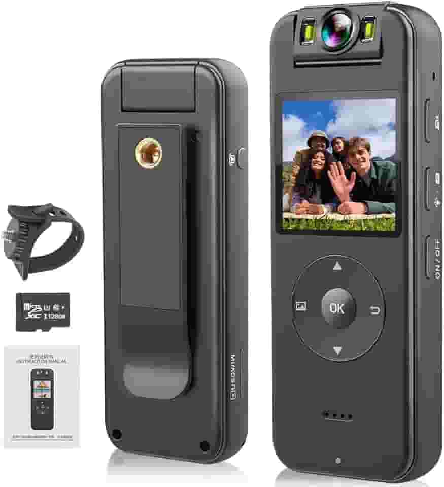 Camera Corporal Esportiva, Camera Corporal de Ação Esportiva Wifi Ultra Hd 4K Portátil Grava Vídeo com Visão Noturna, com Rotação de 180° para Esportes Ao Ar Livre, Ciclismo