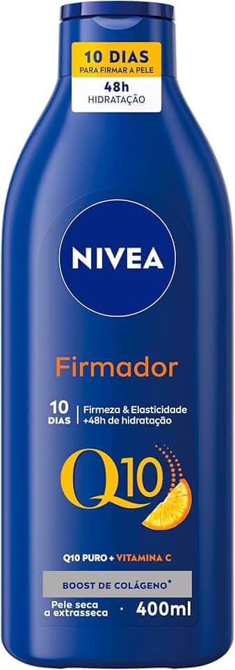NIVEA Hidratante Firmador Q10 Vitamina C Pele Seca - Hidratante que melhora a elasticidade da pele em 10 dias, previne a flacidez e ainda hidrata intensamente, ideal para pele seca - 400ml