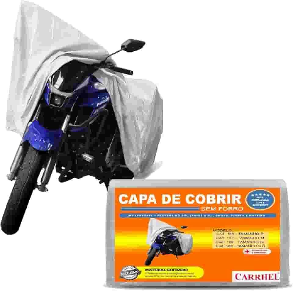 Capa para moto impermeavel proteção UV sol e chuva Silver - M