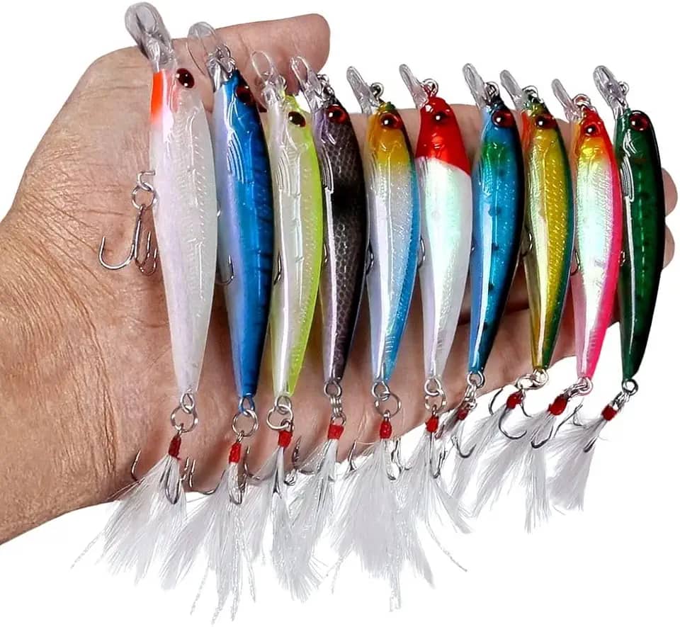 Kit 10 Iscas Artificiais Para Pesca Robalo Dourado Tucunaré