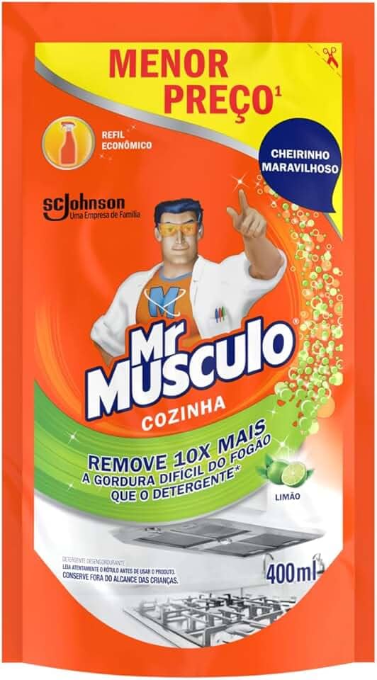 Mr. Músculo Desengordurante Cozinha Limão, Refil Sachê 400ml