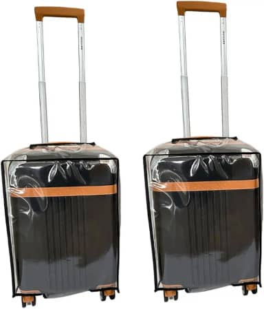 2 Capas Protetora Para Mala de Viagem - P-10Kg M-23Kg G-32Kg Escolha o Tamanho - Impermeável, Protege de Arranhão, Poeira, Impacto - Pvc Cristal Transparente