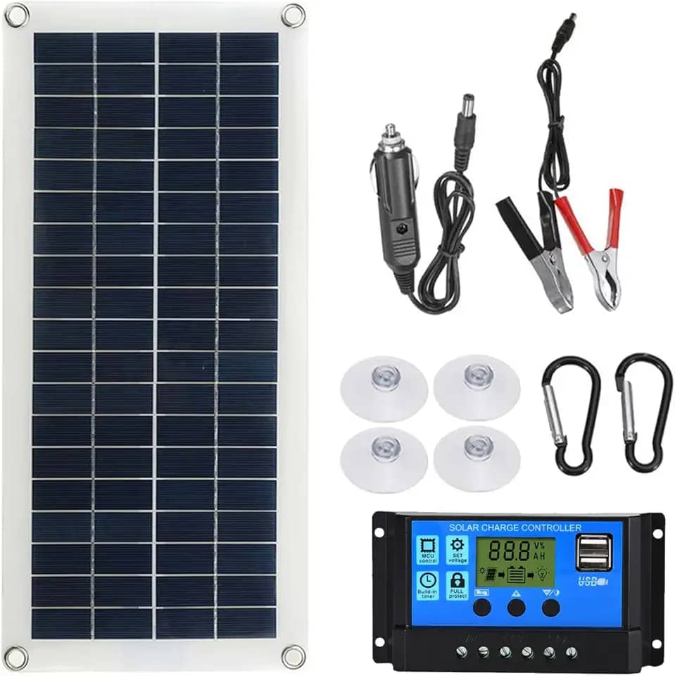 Portátil 300W Painel Flexível Solar Kit 12/24V Interruptor USB Interface de Carregamento Placa Solar com Controlador Células Solares à Prova D' Água para Telefone RV Carro
