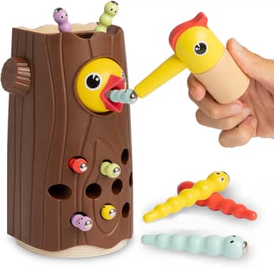 Nene Toys Little Woodpecker – Brinquedo magnético Montessori para crianças de 2 a 4 anos – Brinquedo educativo para crianças de 2 a 3 anos – Jogo de aprendizagem de habilidades motoras finas – Ideia
