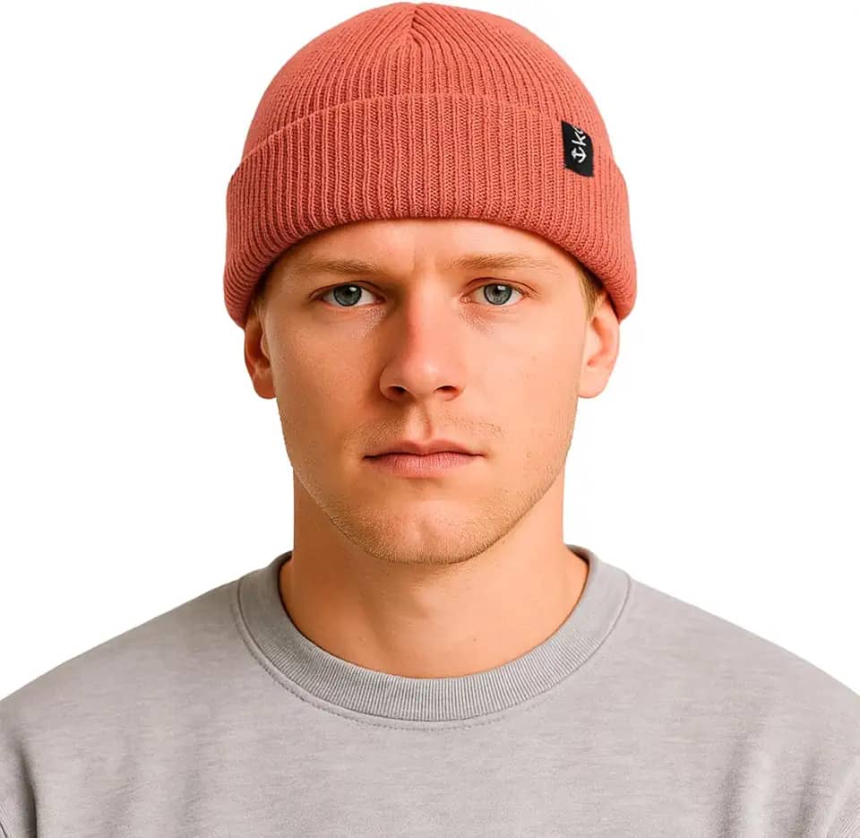 Gorro de Inverno Frio Toca de Lã Modelo Curto Bonie Sailor Estilo Hip Hop Camada Dupla Kouk Authentic