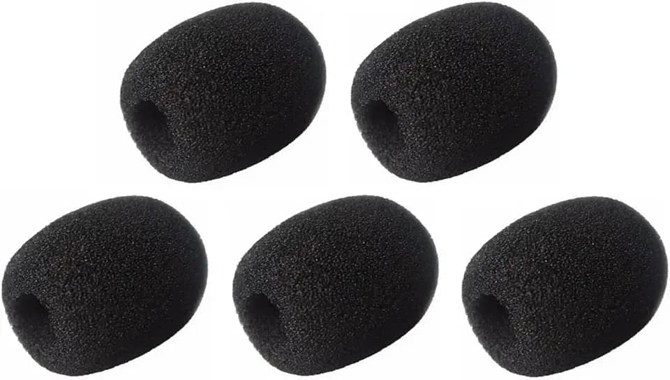 Espuma Preta para Microfone Lapela Filtro Protetor Velvet Kit Com 5