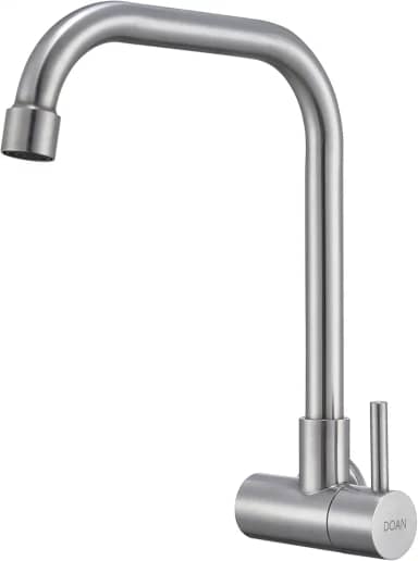 Torneira Inox Cozinha Giratória Parede Longa Nox16D