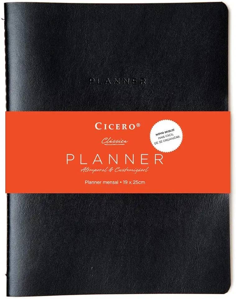 Planner Revista Clássica Mensal Planejamento 19X25 Preto, Cicero, Preto