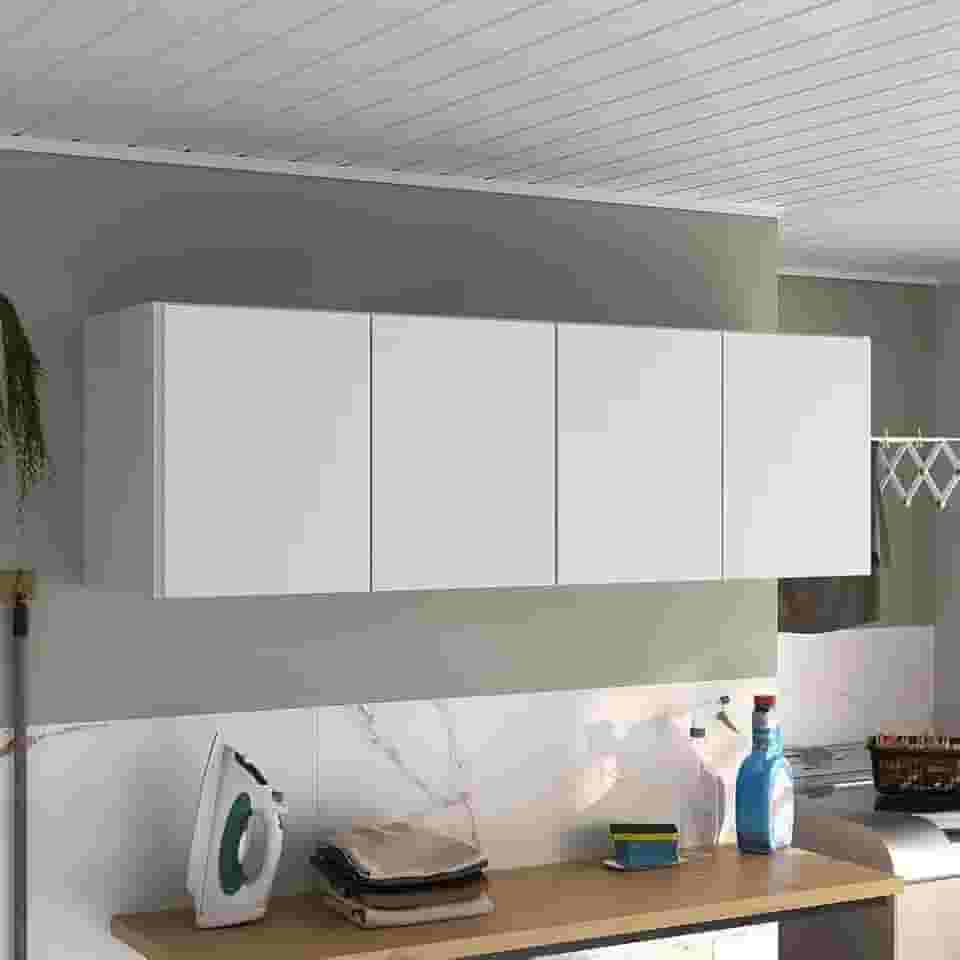 Armário de Lavanderia Aéreo Multiuso 4 Portas Multimóveis Mp5042 Branco