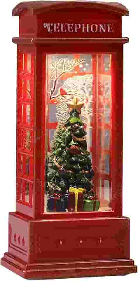 Enfeite Cabine de Telefone Inglês de Natal com Luminária (Arvore de Natal)