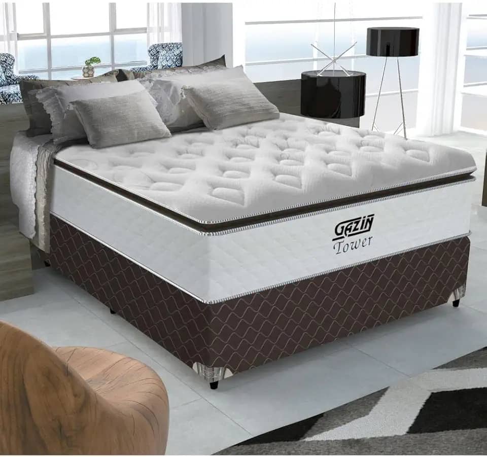 Colchao Casal Molas Ensacadas Tower Gazin 138x34x188