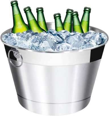 Balde de Cerveja e Gelo Grande em Alumínio Térmico Lixado 10L