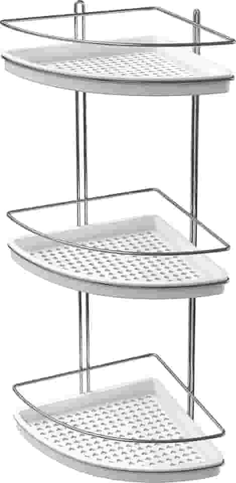 Porta Shampoo Triplo de Canto, Branco, Stolf