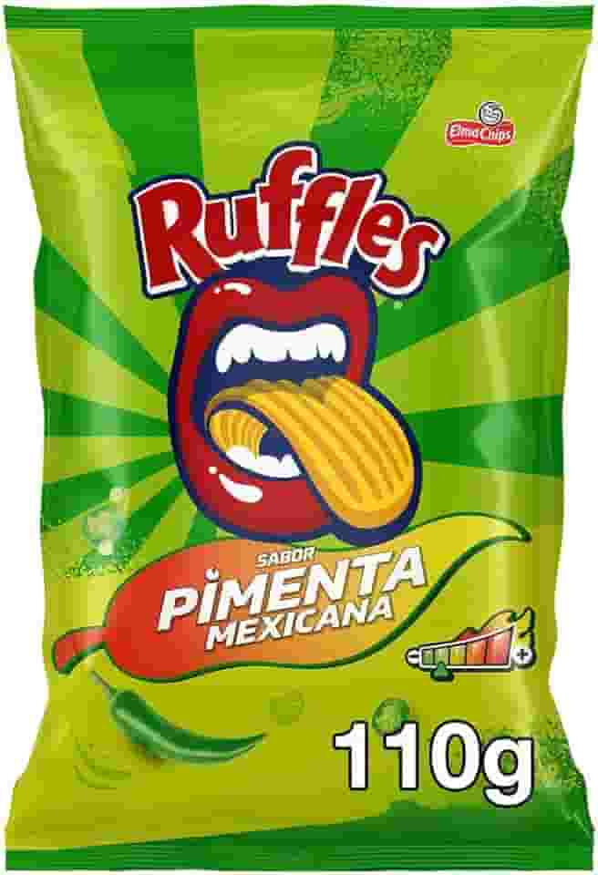 Batata Frita Ondulada Pimenta Mexicana Elma Chips Ruffles Pacote 110g