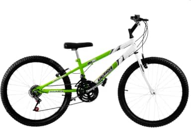 Bicicleta de Passeio Ultra Bikes Esporte Bicolor Rebaixada Aro 24 Reforçada Freio V-Brake,18 Marchas, Verde