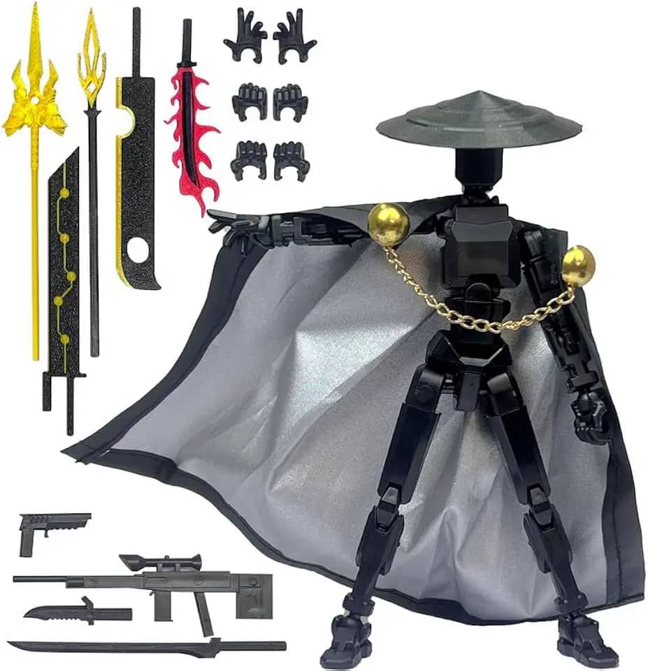 T13 Assembly Completed Action Figures,T-13 Action Figure, Robo 13 3D Printed Action Figure - The Ultimate Hero for Action-Packed Playtime,5.2 Inch, Black