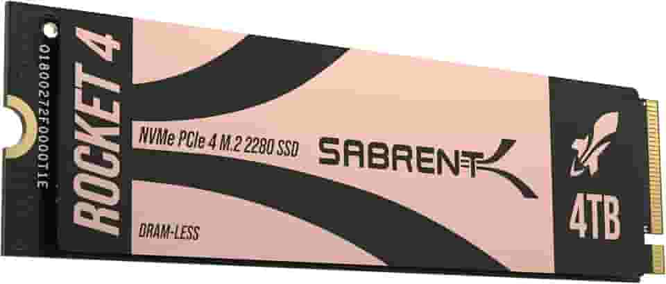 SABRENT Rocket 4, SSD PCIe 4.0 NVMe de 4 TB – Leitura de 7400 MB/s, gravação de 6400 MB/s, SSD Gen4 para desktops, laptops e PS5, desempenho de alta velocidade com baixa temperatura, para jogos e