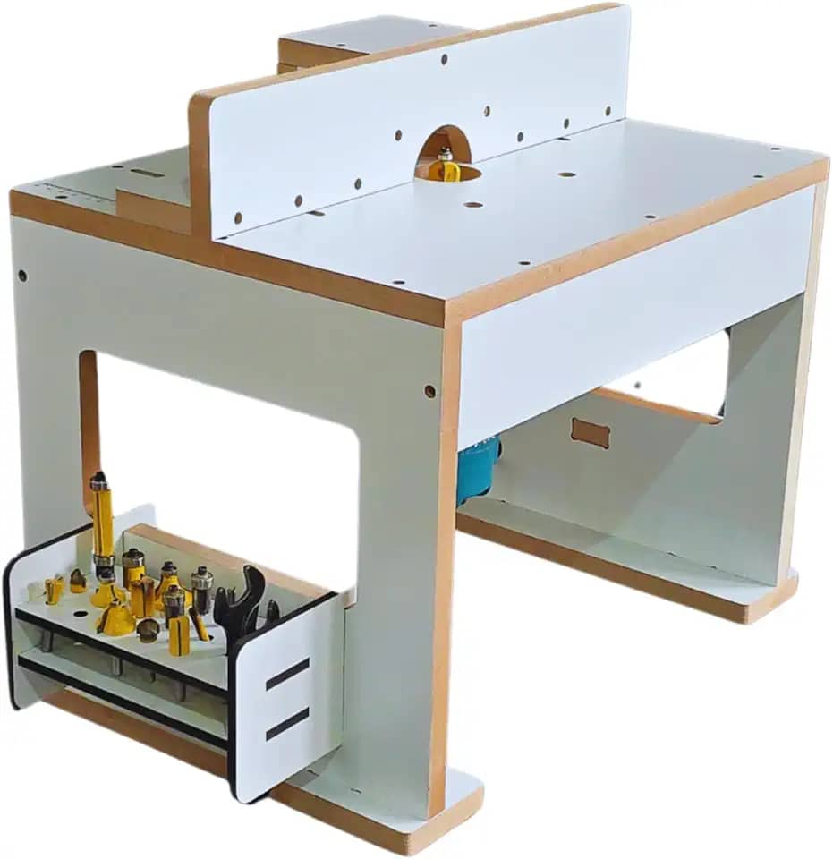 Bancada para tupia laminadora invertida com porta fresas