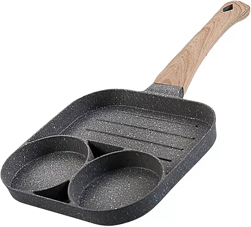 Frigideira Antiaderente 3 Em 1 Para Ovos, Hambúrgueres 33cm