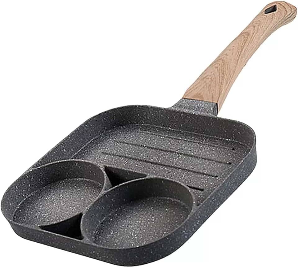 Frigideira Antiaderente 3 Em 1 Para Ovos, Hambúrgueres 33cm