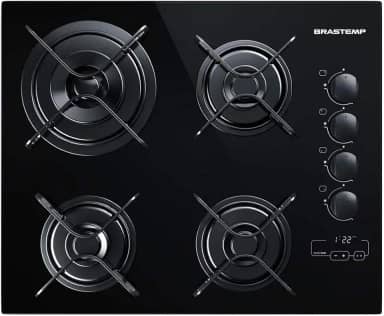 Cooktop 4 bocas Brastemp com duplachama e timer touch - BDT62AE BIVOLT