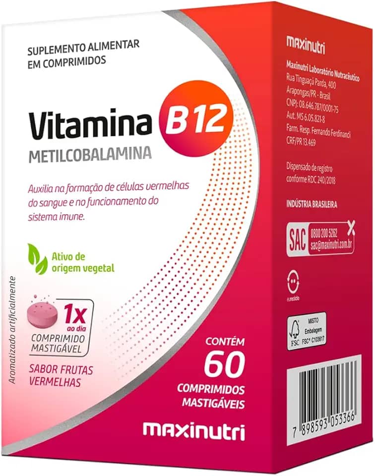 Maxinutri Vitamina B12 Comprimidos Mastigáveis (60 Comp) Único
