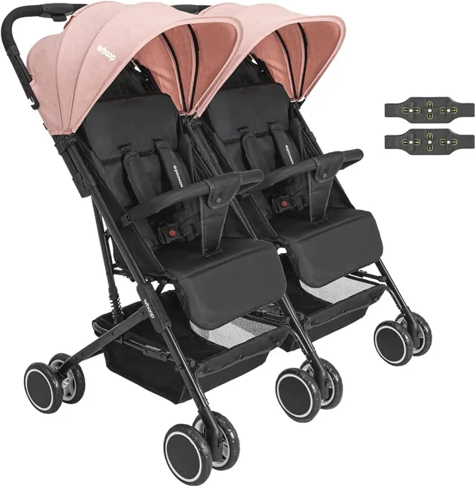 Carrinho Kiddo para Gemeos Duplo Mascote Rosa