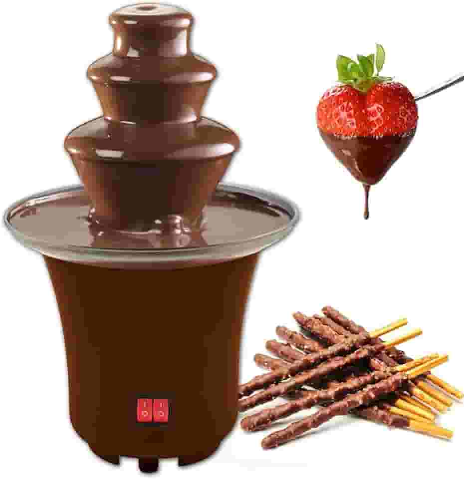 Fonte Fondue Chocolate, Mini Panela Fondue Chocolate Quente Em Cascata, Máquina Derretimento Elétrica 3 Camadas, Aquecida, Fácil Limpar, Festa Em Casa Para Queijo, Molho Churrasco, Frutas