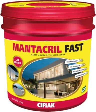 CIPLAK MANTACRIL FAST - Manta Líquida Impermeabilizante - Evita infiltrações - Balde 12kg