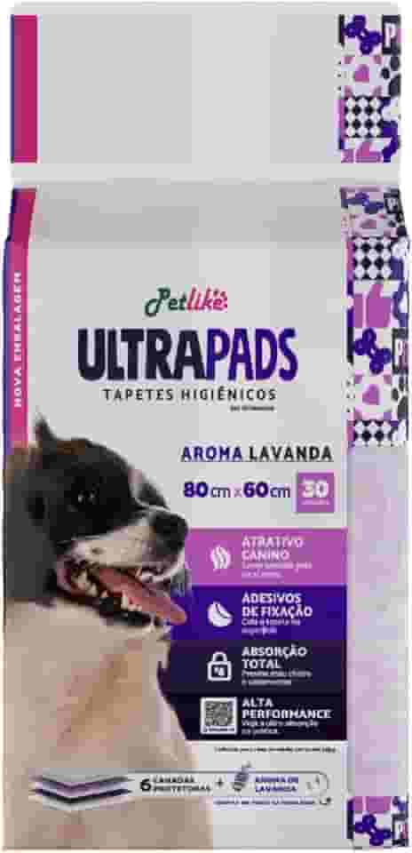Tapete Higiênico Premium para cães Petlike Ultrapads Aroma Lavanda 80cmx60cm 30 unid.