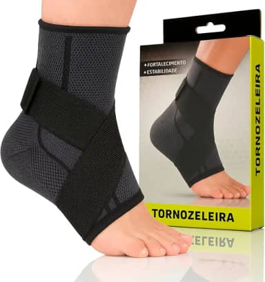 Tornozeleira Ortopedica De Compressão Estabilizadora - Ajustável Academia Futebol Crossfit Volei (PRETO)
