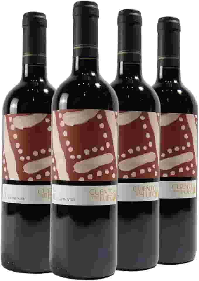 Kit com 4 Vinhos Chilenos Tinto Seco Carmenere Cuentos del Fuego