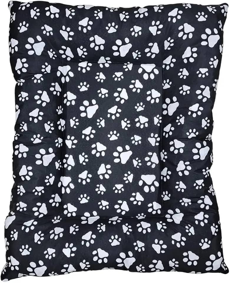 Cama Colchonete Pet para Cachorro ou Gato Pequena Média Grande Macio Lavável (Preto, P)