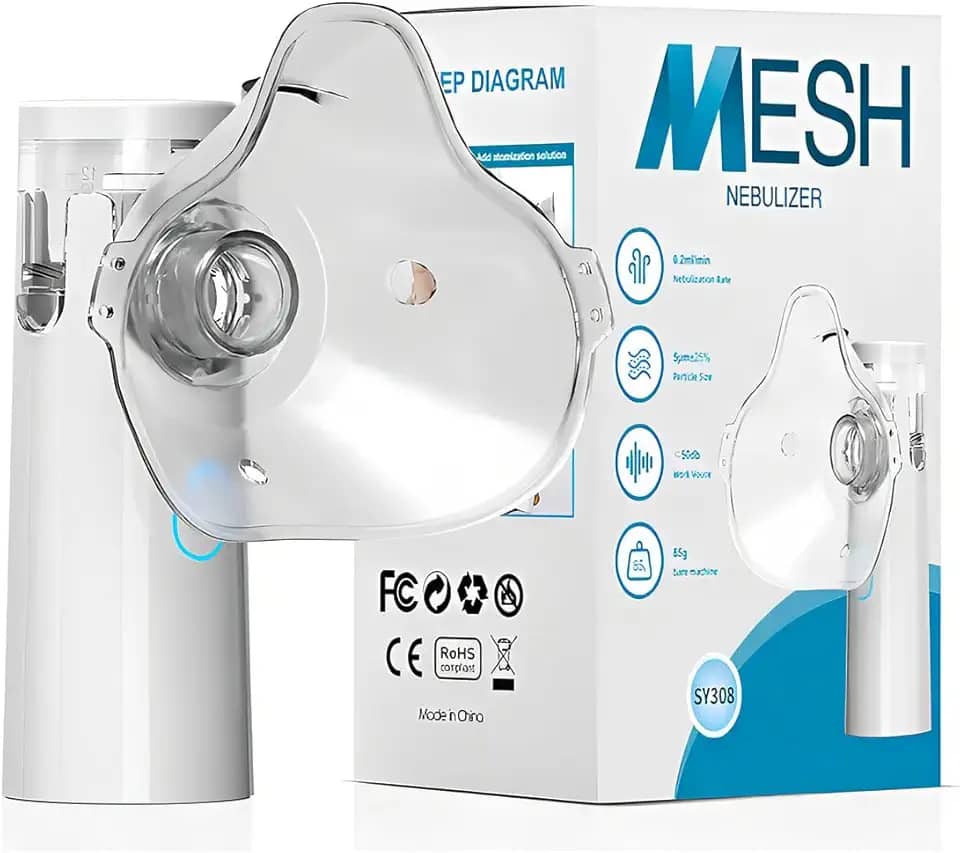 Nebulizador Inalador Tecnologia Mesh Silencioso Ultrassônico Rede Vibratória Para Bebe Criança E Adulto Cor Branco