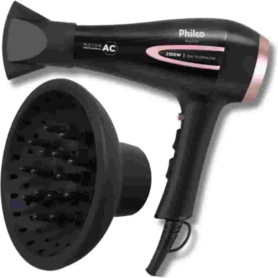 Secador de Cabelo Profissional PSA3250 2100W Íon Tourmaline com Difusor de Cachos - 220v