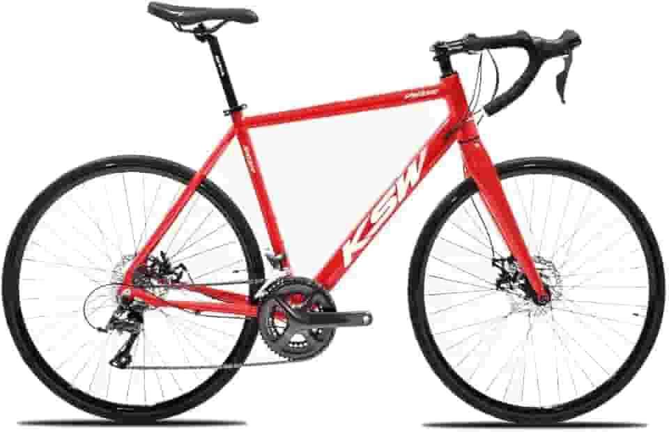 Bicicleta 2x9v 18 Marchas Aro 700 KSW Speed Road 300 para Estrada Em Aluminio Freio a Disco Garfo Rigido em Aluminio