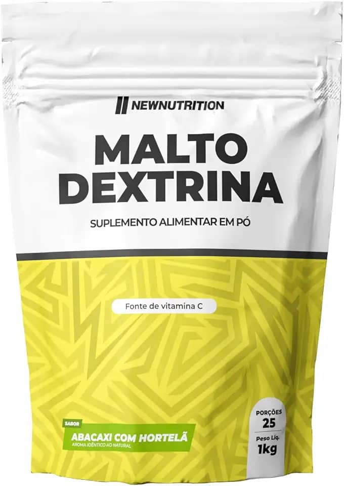 NEWNUTRITION, Maltodextrina 1 Kg Carboidratos Sabor Abacaxi Com Hortelã