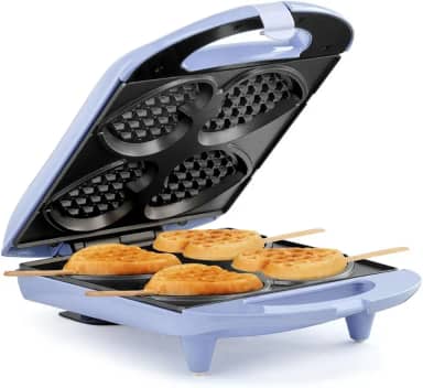 Holstein Housewares - Máquina de waffle de coração antiaderente, lavanda - Faz 4 waffles em forma de coração em minutos
